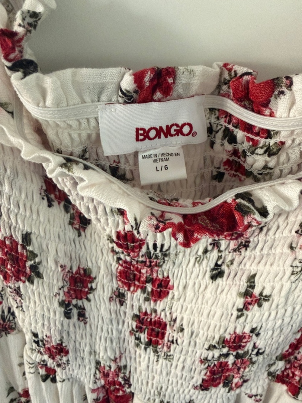 BONGO White Maxi Dress with Red Rose Print - Picture 2 of 3